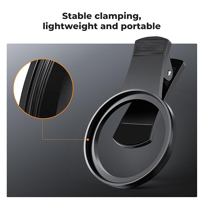 K&F CONCEPT 67mm Clip-on Black Diffusion 1/4&CPL Phone Camera Lens Filter Kit - Image 5