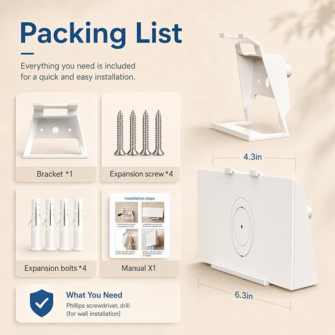 Router Mount for Starlink Gen 3, Standard 4X Mesh Router Mount Kit, Sturdy ABS - Image 5