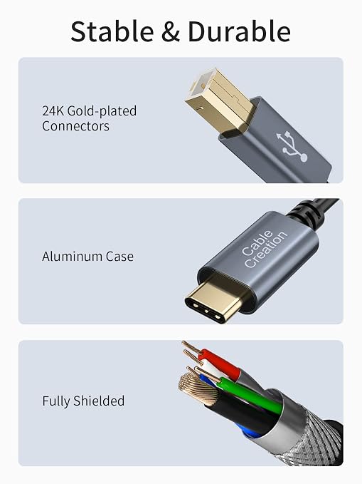 CableCreation USB C to USB B Printer Cable - Image 7