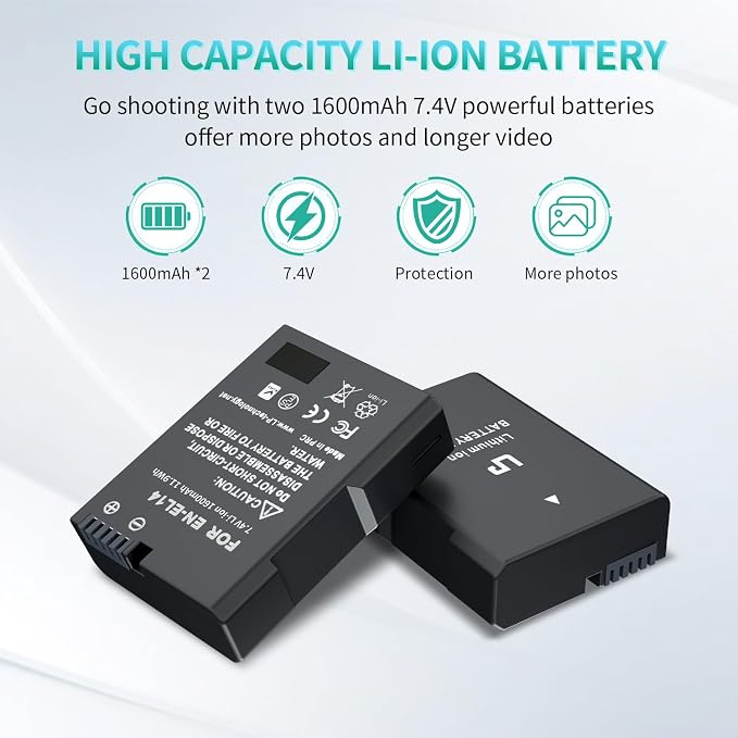 LP EN-EL14 EN EL14a Battery Charger Pack, Compatible - Image 3
