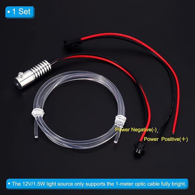 PATIKIL 3mm 1m PMMA Side Glow Fiber Optic Cable Kit, - Image 4