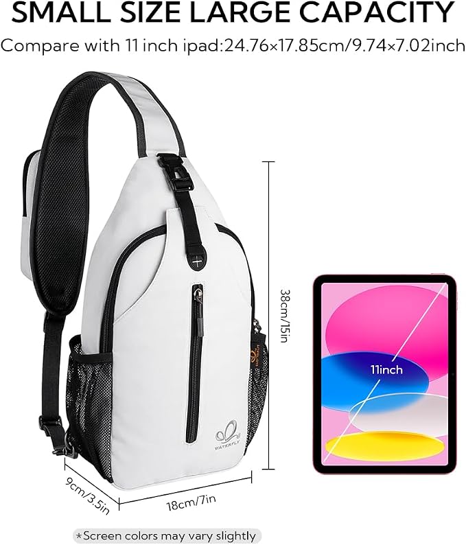 WATERFLY Crossbody Sling Backpack Sling Bag Travel Hiking Chest Bag Daypack - Image 2