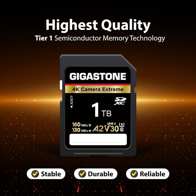 【5-Years Data Recovery】 GIGASTONE 1TB SD Card, 4K Camera Extreme, UHS-I A2 V30 - Image 6