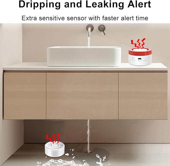Water Leak Detector WiFi Kit 1+3 Sensors, 100dB Alarm, APP Push - Image 4
