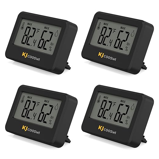 4PCS Mini Digital Hygrometer and Thermometer, Reptile Thermometer by KJCOOSWI