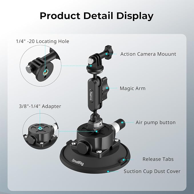 SMALLRIG 4.5" Suction Cup Mount - Image 4