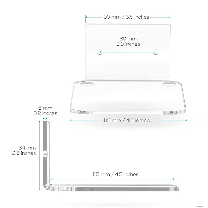 BRAINWAVZ 4.5" Small Baby Monitors & Speaker Wall Mount Shelf, Adhesive & Screw - Image 6