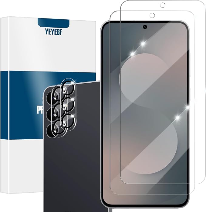 Screen Protector for Samsung Galaxy S25 FE, Tempered Glass & Camera Lens by YEYEBF