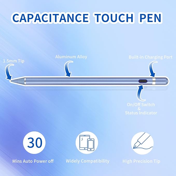 Active Stylus Pens for Touch Screens, Active Pencil Smart Digital Pens Fine - Image 2