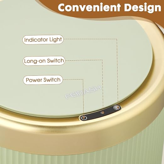 Motion Sensor Bathroom Trash Can Touchless, 3.7 Gallon Modern Automatic Garbage - Image 4