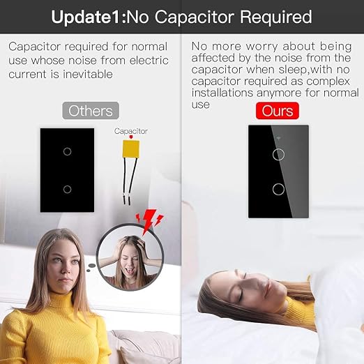 MOES ZigBee Smart Touch Wall Light Switch, Requires Tuya ZigBee Hub, No Neutral - Image 2