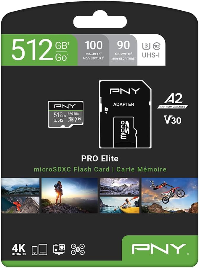 PNY P-SDUX512U3100PRO-GE 512GB PRO Elite Class 10 U3 V30 microSDXC Flash Memory - Image 7