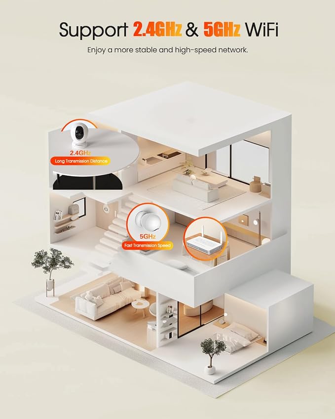 4MP Indoor Security Camera, 360°Pet Camera Indoor, Baby Monitor - Image 3