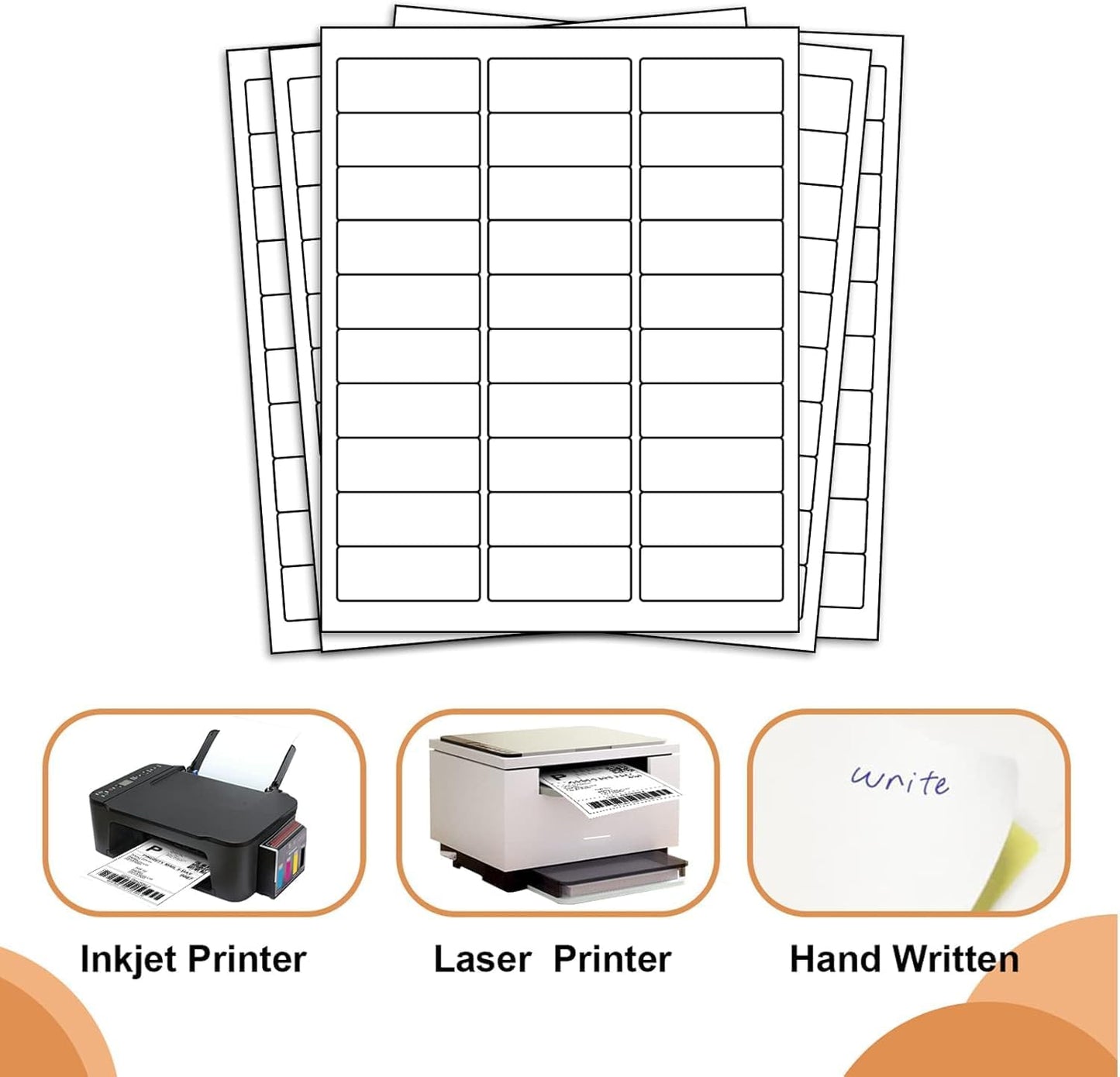 Address Labels 1" X 2-5/8" 30 Up Mailing Labels for Laser/Inkjet Printer, Blank White, Permanent Adhesive, Printable Label Sticker Paper (50 Sheets - 1500 Labels)
