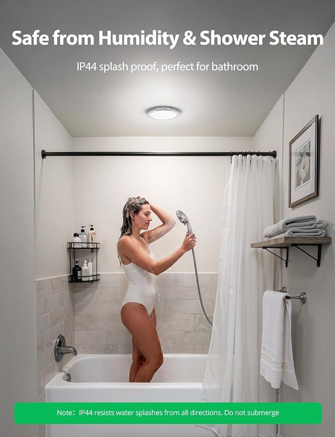 Bojim Wireless Waterproof Shower Light Rechargeable Motion Sensor Closet - Image 2