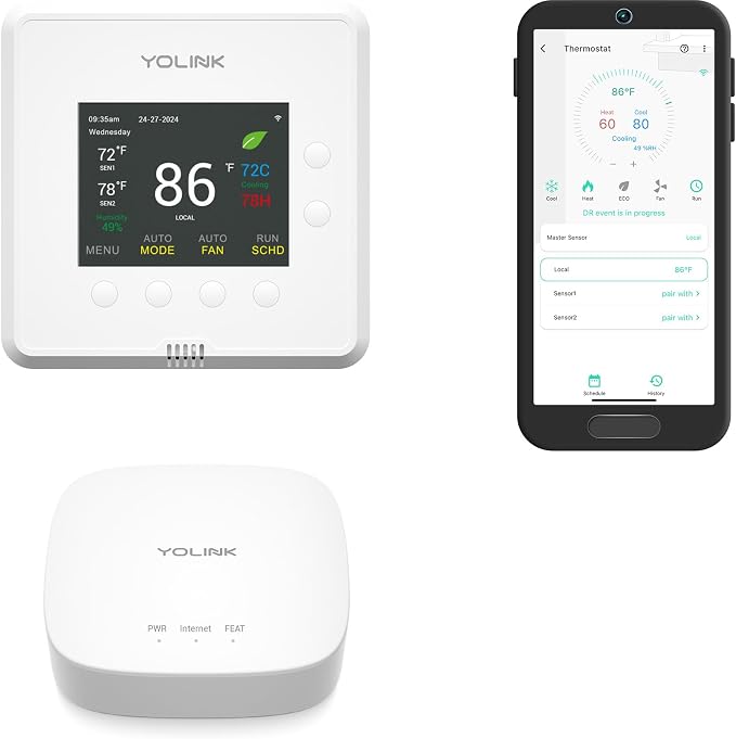 YoLink Thermostat 2, Smart Home & Commercial Thermostat by YoLink
