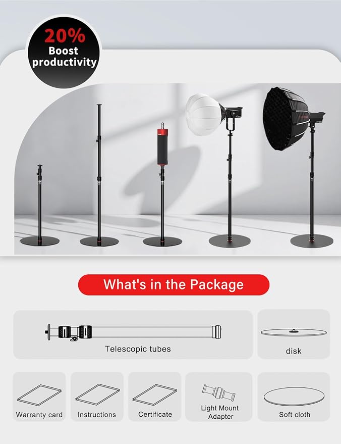 IFOOTAGE A400 Round Base Monopod Light Stand - Image 9