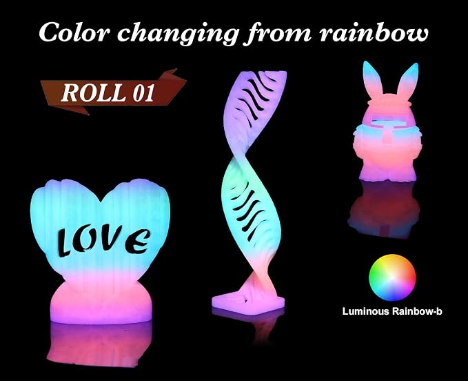 LOVOON Glow in The Dark Filament Multicolor，3D Printer Filament Bundle - Image 3
