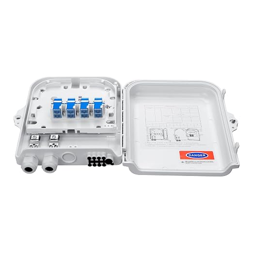 8 Core Fiber Distribution Box, ABS Fiber Optic Terminal Box Waterproof Suitable by PNGKNYOCN