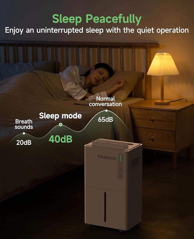 1500 Sq.ft Dehumidifier for Basement, Trazico 21 Pint Quiet Dehumidifiers for - Image 6