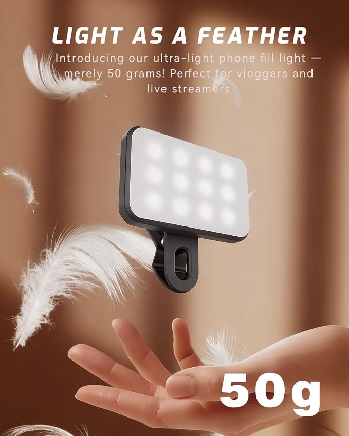 Portable Selfie Light for iPhone: Rechargeable Phone Fill Lights, Ring Light - Image 2