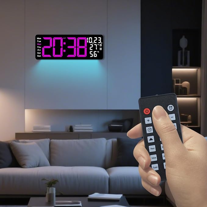 Digital Wall Clock Large Display, 17.3" Digital Clock - Image 4