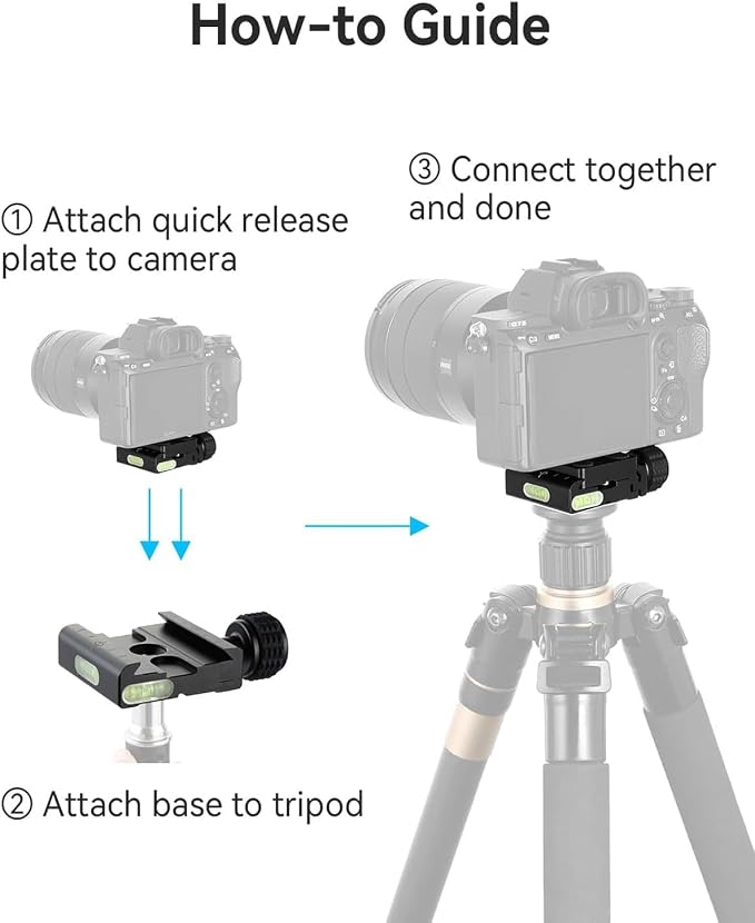 UTEBIT 50mm Arca Swiss Quick Release Plate, Aluminum QR Clamp Adapter Set - Image 3
