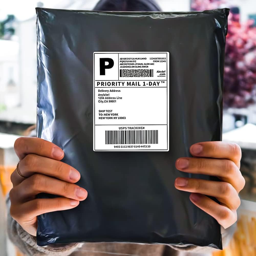 POLYSELLS 500 pcs 12x15.5 Inches Black Poly Mailers Shipping Envelopes, Strong Adhesive Sealing, Waterproof, and Tear-resistant Postal Mailing Bags for Clothing, Books, and Accessories