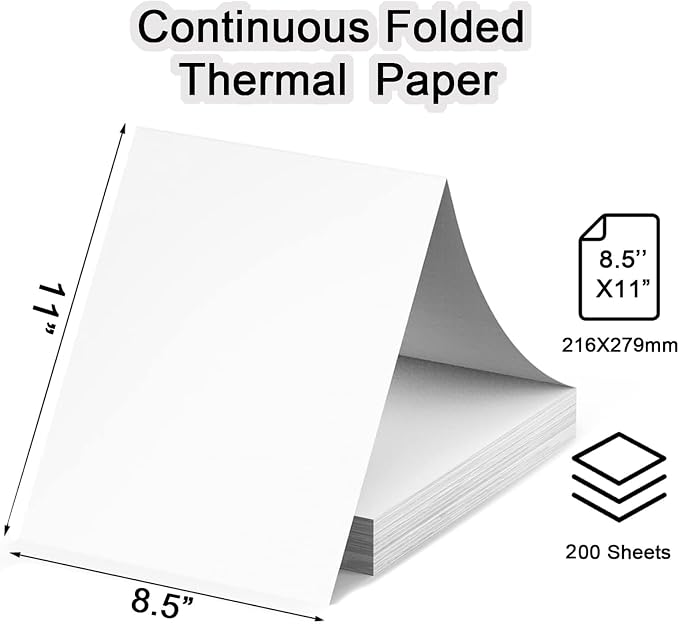 Thermal Printer Paper 8.5 x 11 Inch, 200 Sheets US Letter Size Thermal Paper - Image 6