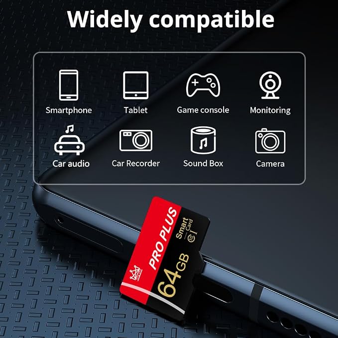 3 Pack Memory Card 64GB with Adapter, High Speed TF Card, UHS-I C10 A1 Memory - Image 3