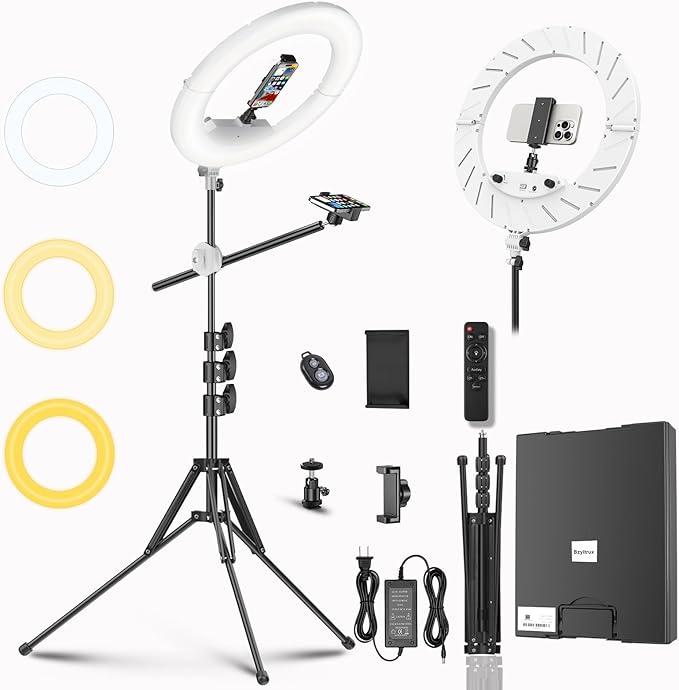 55W18 45cm Ring Light Kit 6700K Dimmable LEDRinglightTripod Stand Dual Phone by Grabyoursforinstantvibe
