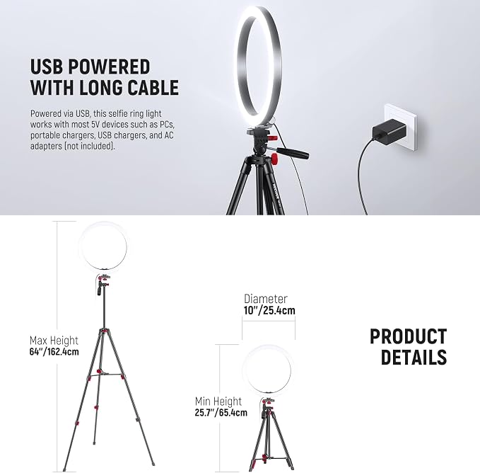 NEEWER Basics 10" Selfie Ring Light - Image 7