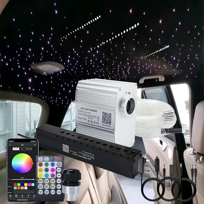 AKEPO Shooting Star+Twinkle Fiber Optic Lights Kit, Car Home Use Meteor APP by AKEPO