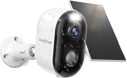 Security Cameras Wireless Outdoor, Solar Battery Powered 2k Color Night Vision by Armorcope