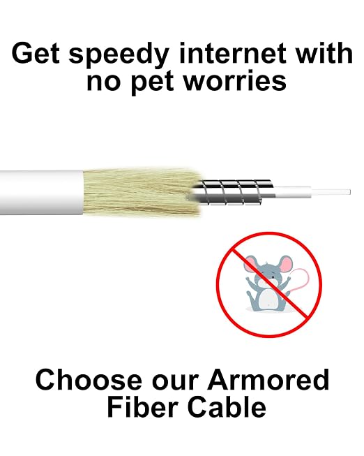SC/APC to SC/APC Fiber Optic Internet Cable White 12M, Armored Single Mode - Image 3