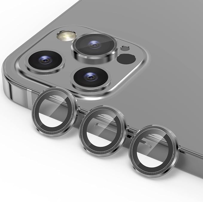 YWXTW Aluminum Alloy Tempered Glass Camera Circle Cover by YWXTW