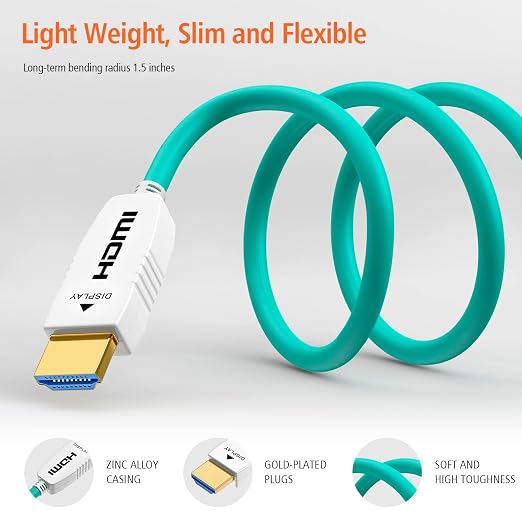 RUIPRO 8K Fiber Optic HDMI Cable 6 Feet 48Gbps 8K60Hz 4K120Hz Dynamic HDR eARC - Image 6
