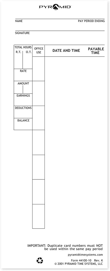 Pyramid Time Systems, 44100-10PK5, 4000ProK and 5000 Series Time Clocks from - Image 6