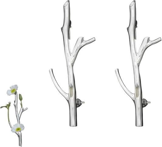 2PCS Metal Branch Shaped Flower Insert Brooch Pins, Wearable Corsage Holders by Unknown