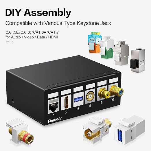 Patch Panel 6 Port Keystone Network Blank Patch Panel UTP/STP Compatible - Image 6
