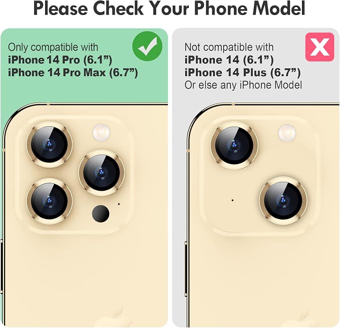 for iPhone 14 Pro/14 Pro Max Camera Lens Protector Bling, 9H Hardness - Image 2