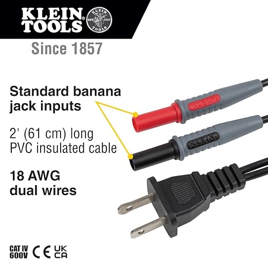 Klein Tools 69357 AC Outlet Plug to Banana Plug, - Image 2