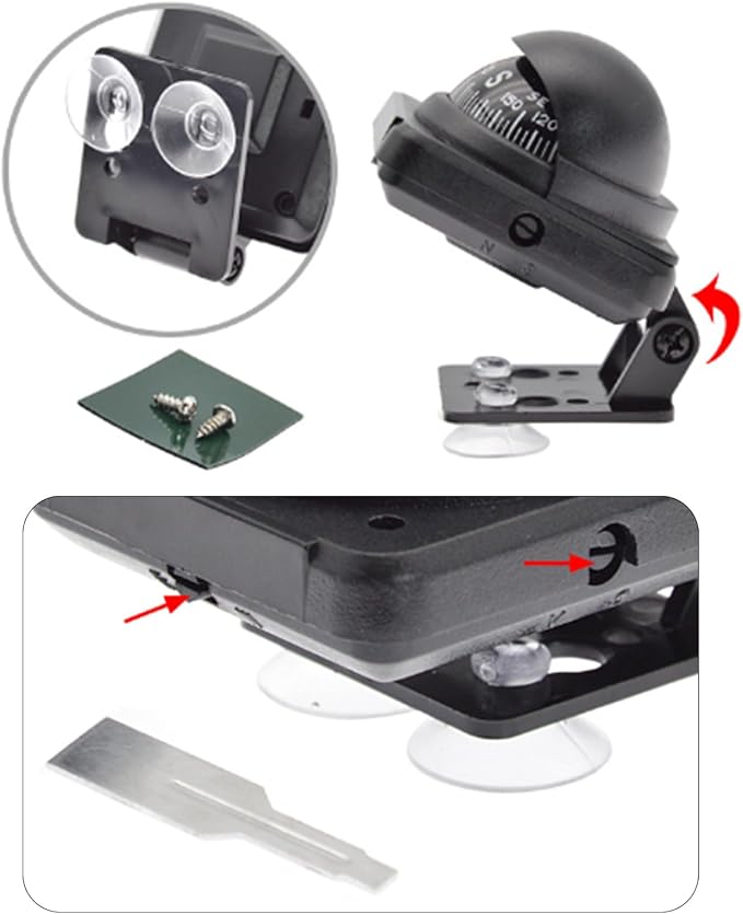 Car Suction Cup Digital Compass, Dashboard Navigation Gauge - Image 3