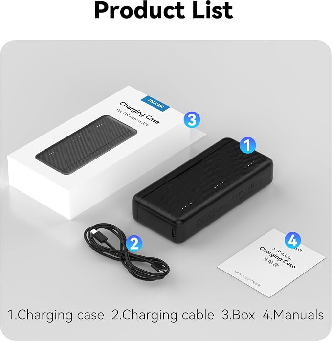 TELESIN Osmo Action 6 5 Pro Battery Charger - Image 8