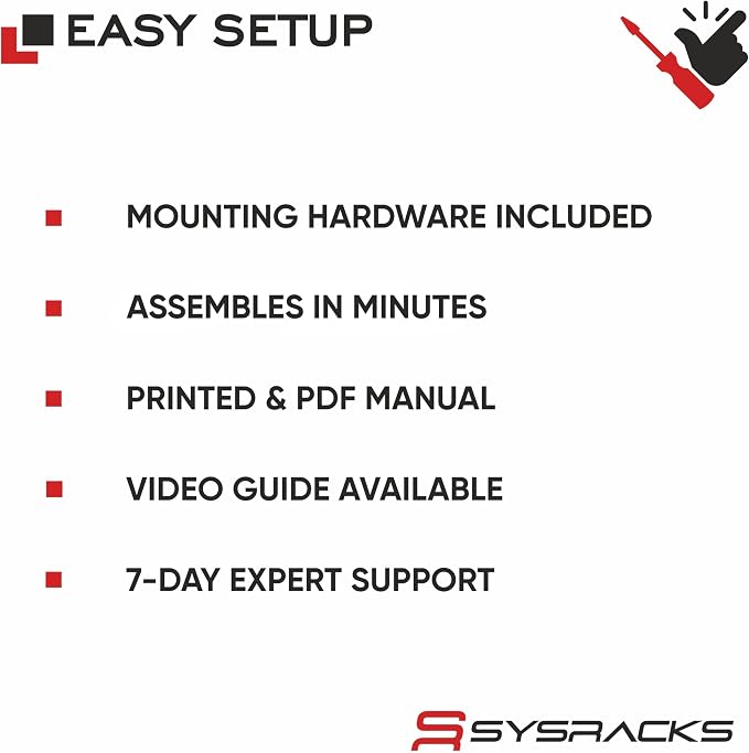 22U Wall Mount Server Rack Cabinet 24” Deep, 19” Network & AV Enclosure - Image 7
