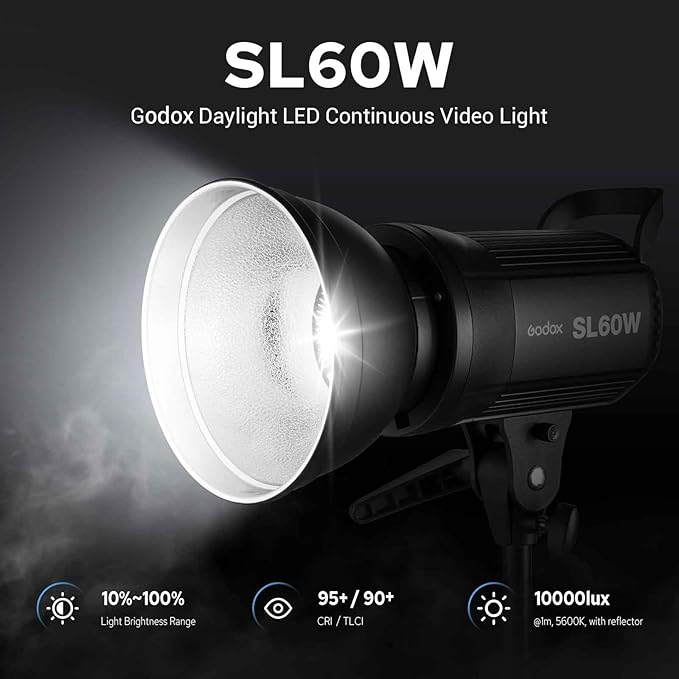 Godox SL60W LED Video Light, 60W 5600K Daylight LED Continuous Light SL-60W - Image 2