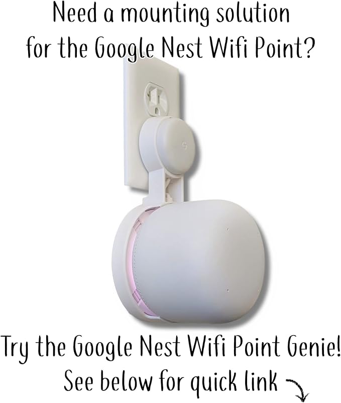 The Nest WiFi Pro Genie Wall Mount Outlet Holder Stand | Lowest Profile | Open - Image 6
