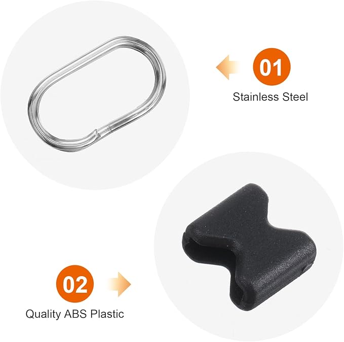 Molain 12Pcs Stainless Steel Oval Split Rings, Compatible Camera Strap Hook Lug - Image 3