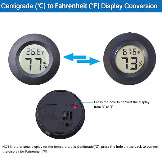 2 Pcs Magnetic Jumping Spider Enclosure Thermometer and Humidity Gauge - Image 8