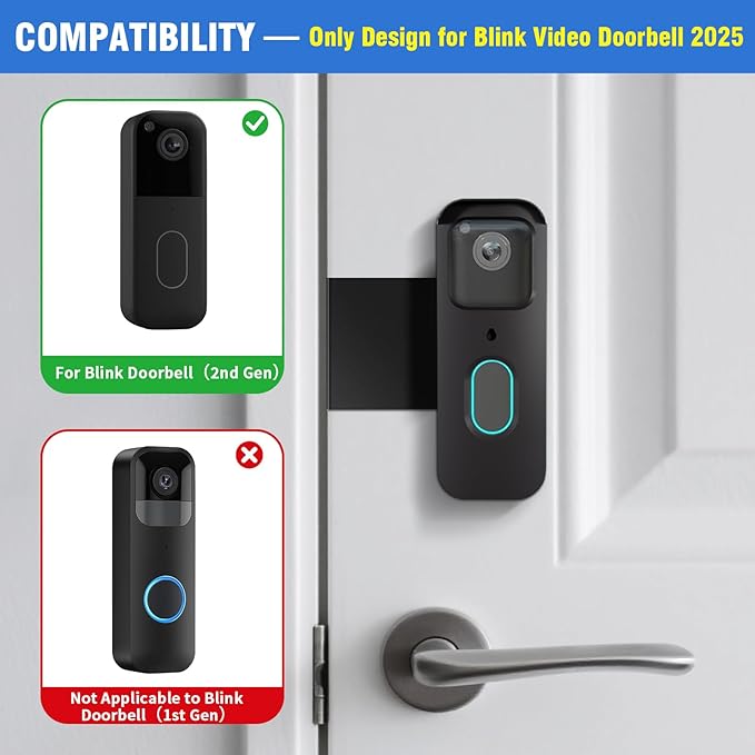 Anti-Theft Doorbell Mount for Blink, No-Drill Doorbell Door Mount Bracket Video - Image 2